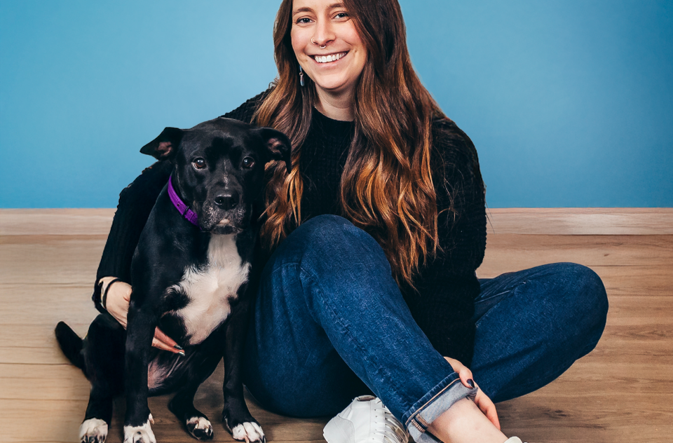 Mary Hartrich and her dog Isla