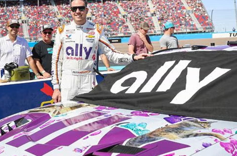 Ally Racing car and driver at event