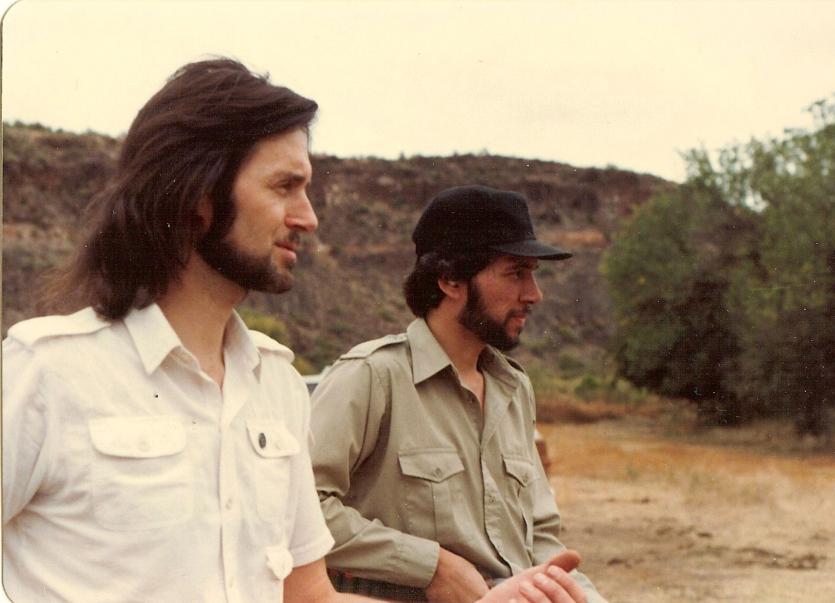 Gregory Castle and Cyrus Mejia looking to the side in Angel Canyon