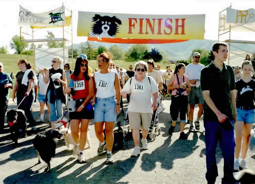 Walkers at Strut Your Mutt finish line