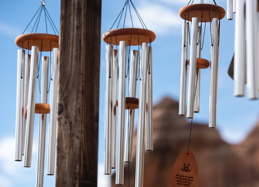 Wind chimes hanging at Angels Rest