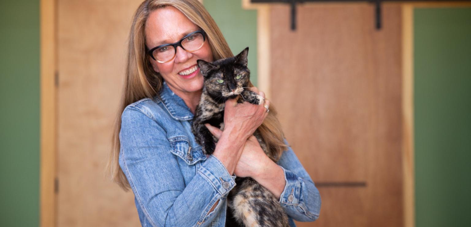 Best Friends CEO with her cat Maggie