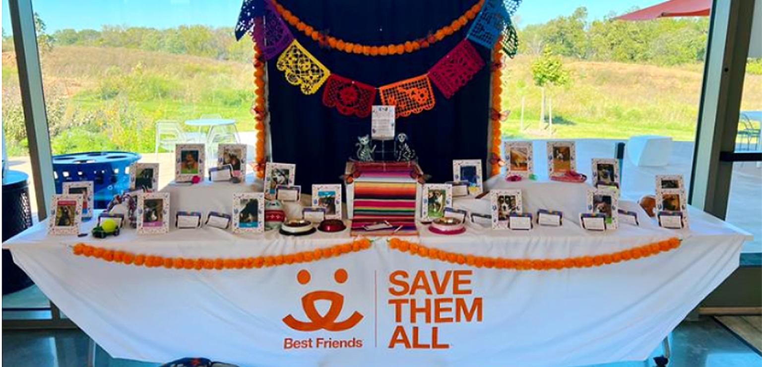 Ofrenda en el Centro de Recursos para Mascotas de Best Friends en el Noroeste de Arkansas