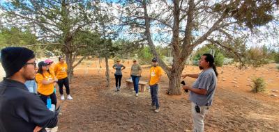 Credit One volunteers getting instruction on what to do at Angels Rest