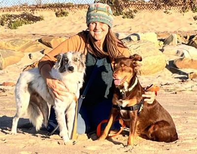 Victoria Johnson with two dogs