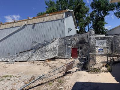 Destruction of the Animal Protective League shelter following the tornado in Springfield, Illinois