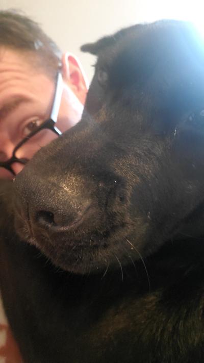 A selfie of Will and Minnie
