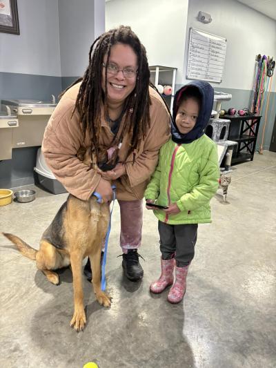 Gohen the German shepherd dog reunited with his family