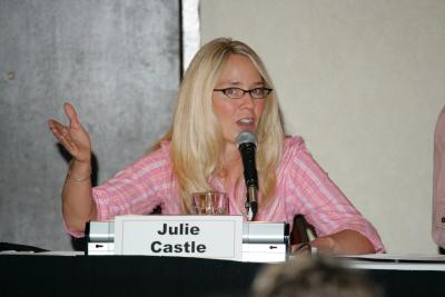 Julie Castle speaking on a panel at an early No More Homeless Pets Conference.