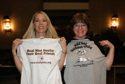 Hawking T-shirts for No More Homeless Pets Utah.