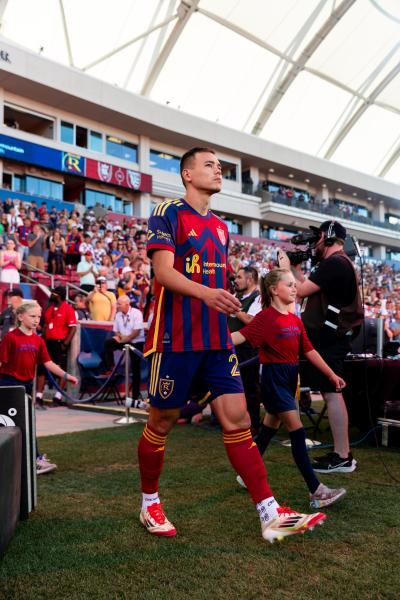 Sam Junqua in uniform at a soccer game
