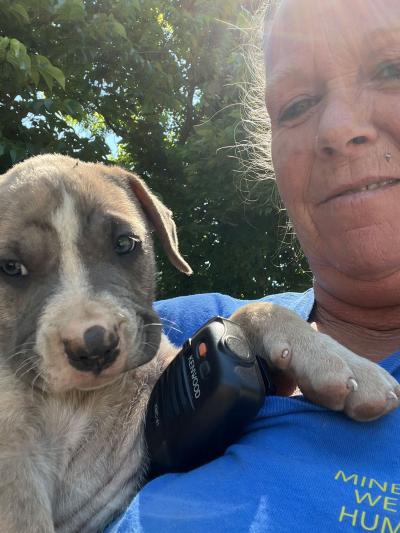 Melissa “Missy” Kidwell holding a puppy