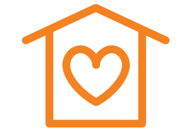 Icon of house with a heart in it