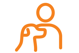 Icon of a person with a dog