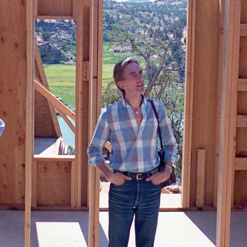 Raphael de Peyer in a building being constructed