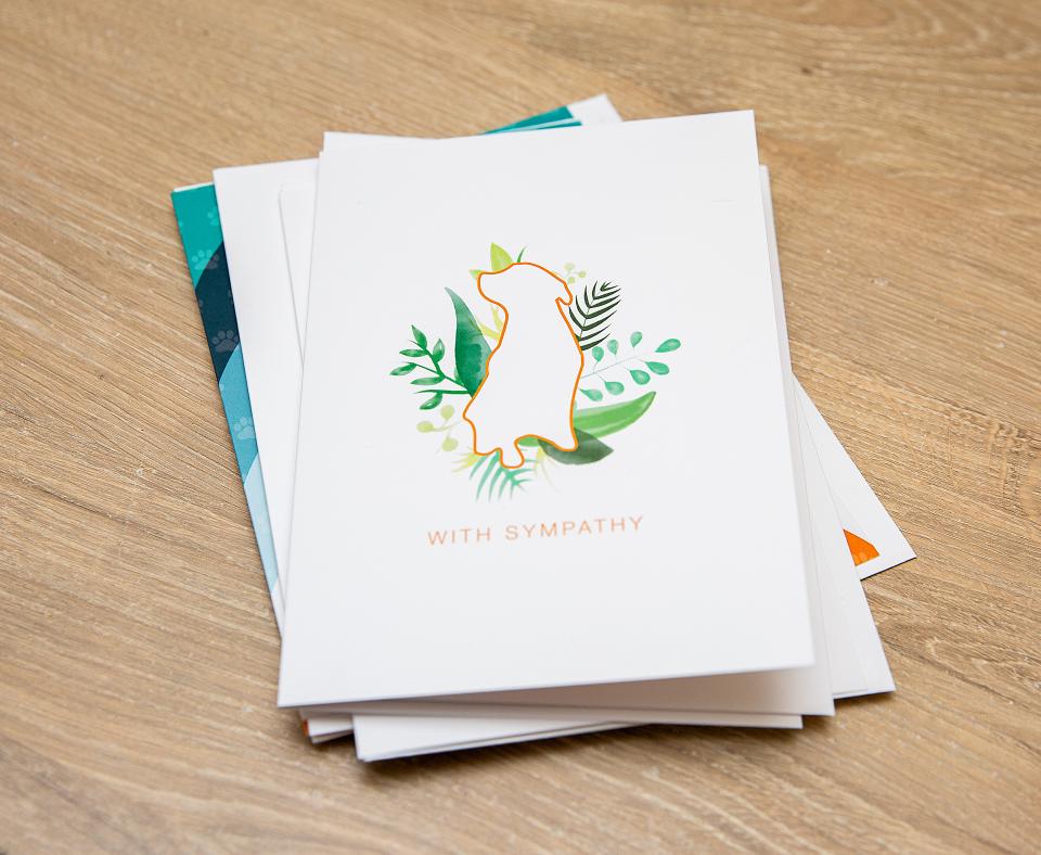 Stack of sympathy cards