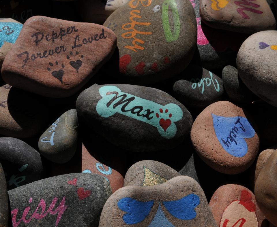 Hand painted memorial rocks