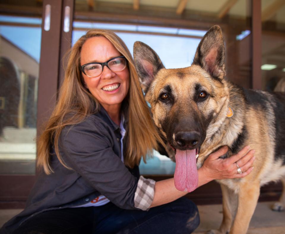 Julie Castle with her dog Sunny