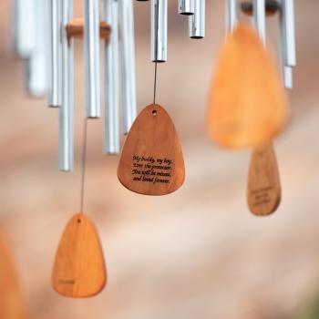 Close up of wind chimes