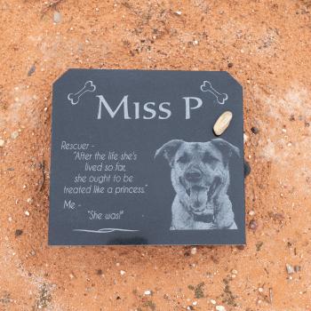 Dog memorial stone granite tile