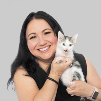 Mia Navedo-Williams holding kitten