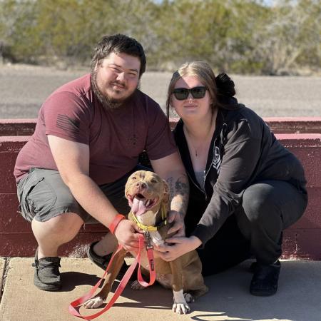 Adopters with dog adopted during Bring Love Home Challenge