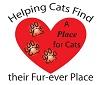 A Place For Cats logo with heart, paw prints and tagline "Helping Cats Find their Fur-ever Place"