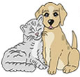 Ada Howe Kent Memorial Shelter logo with cat and dog