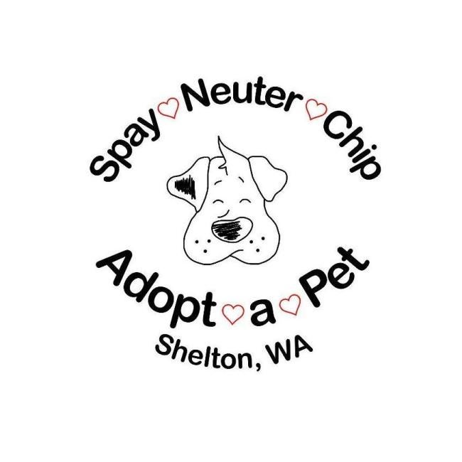 Adopt a Pet, (Shelton, Washington), logo cartoon drawing of dog face surrounded by black text