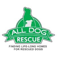 All Dog Rescue logo with green dog and tagline "Finding Life-long Homes for Rescued Dogs"