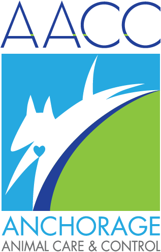 Anchorage Animal Care and Control (Anchorage, Alaska) logo white dog blue between background green foreground text