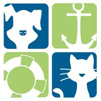 Animal Welfare League of Queen Anne's County (Queenstown, Maryland) logo with dog, anchor, life saver and cat
