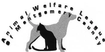 Animal Welfare League of Montgomery County (Crawfordsville, Indiana) logo with a gray dog and black cat