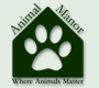 Animal Manor (Huguenot, New York) logo with paw print, shelter, and tagline "Where Animals Matter"