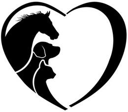 Animals in Need Rescue Network, Inc. (Los Angeles, California) logo with dog, cat, and horse profile in a heart
