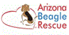 Arizona Beagle Rescue (AZBR) (Phoenix, Arizona): Red and purple logo with a beagle dog sitting inside a heart