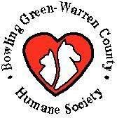 Bowling Green/Warren County Humane Society (Bowling Green, Kentucky) logo with heart, cat and dog silhouette