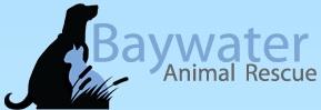 Baywater Animal Rescue (Cambridge, Maryland) logo with black dog and blue cat in reeds