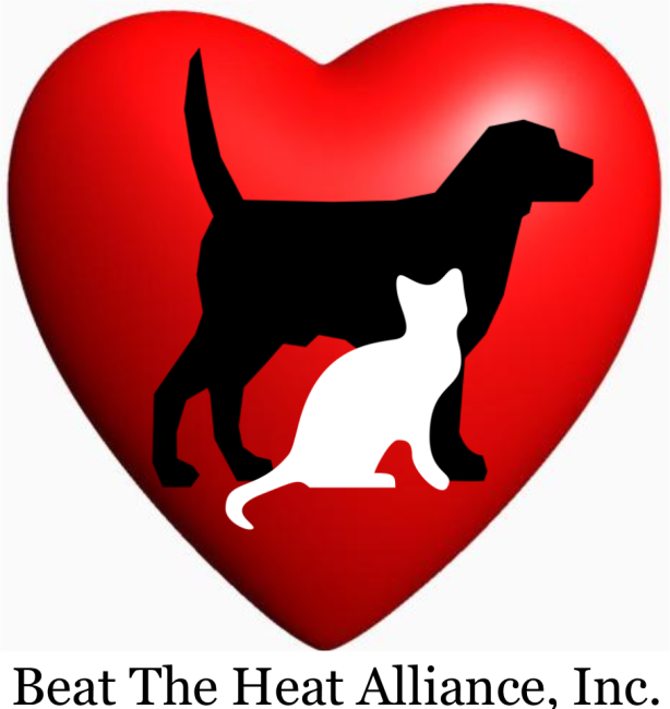 Beat the Heat Alliance, Inc., (Rogersville, Tennessee), logo white cat and black dog inside of red heart above black text