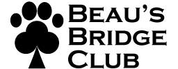 Beau's Bridge Club (Antioch, California) logo of a spade made of a paw print