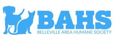 Belleville Area Humane Society-BAHS (Belleville, Illinois) logo blue dog and cat silhouette