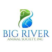 Big River Animal Society Inc. (Olive Branch, Mississippi) logo with cat and dog inside squiggles 