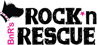 BnR's Rock n' Rescue (North Reading, Massachusetts) Black / Pink Logo; with Profile of a Black Dog with Pink Spiked Collar
