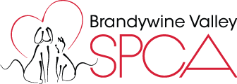 Brandywine Valley SPCA (West Chester, Pennsylvania) logo with dog and cat inside a heart