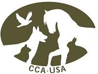 Catholic Community for Animals USA (Rockaway Beach, New York) logo is a green circle with a horse, rabbit, cat, dog, and bird