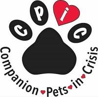 Companion Pets in Crisis, (Phoenix, Arizona), logo of black and red pawprint with white letters and black text