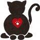 Catkins Animal Rescue (Fifield, Wisconsin) logo of black cat with red heart