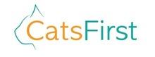 CatsFirst (Greensboro, North Carolina) logo yellow and teal text next to outline of cat head profile