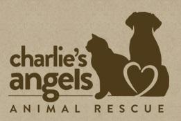 Charlie's Angels Animal Rescue (Fletcher, North Carolina) logo with cat, dog and heart