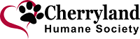 Cherryland Humane Society (Traverse City Michigan) logo with red outline of heart and black pawprint